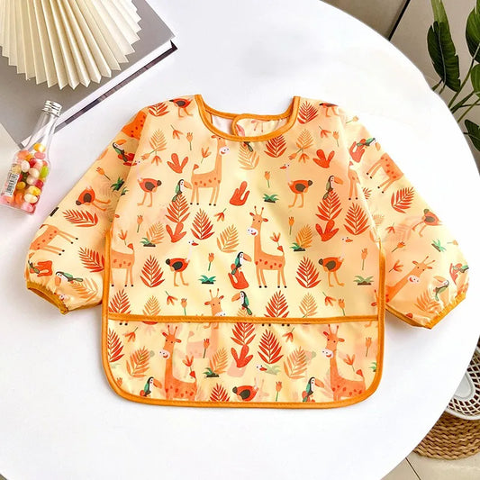 Baby Long Sleeve Waterproof Bib Apron – 0–3 Years