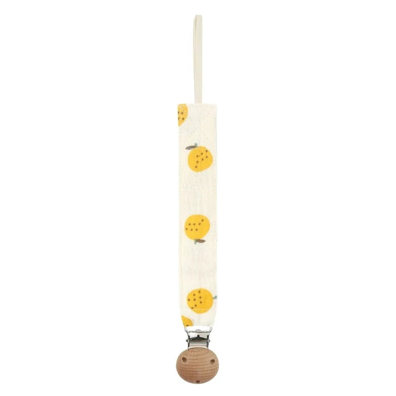 Cotton Baby Pacifier Clip Chain – Beech Wood & Metal