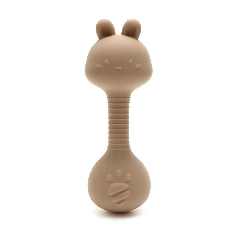 Baby Bunny Silicone Rattle Teether – Dumbbell Shape