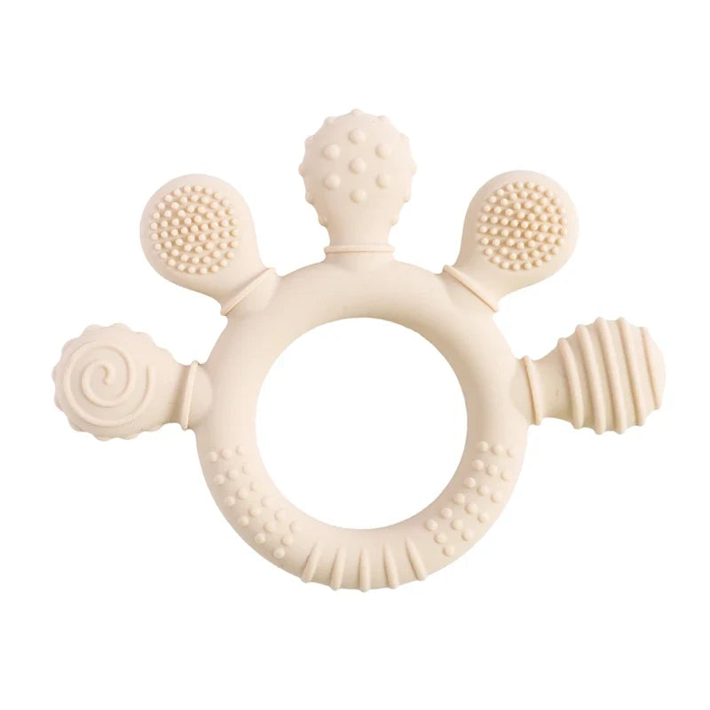 BPA-Free Silicone Baby Teether Rattle – Hand Bell