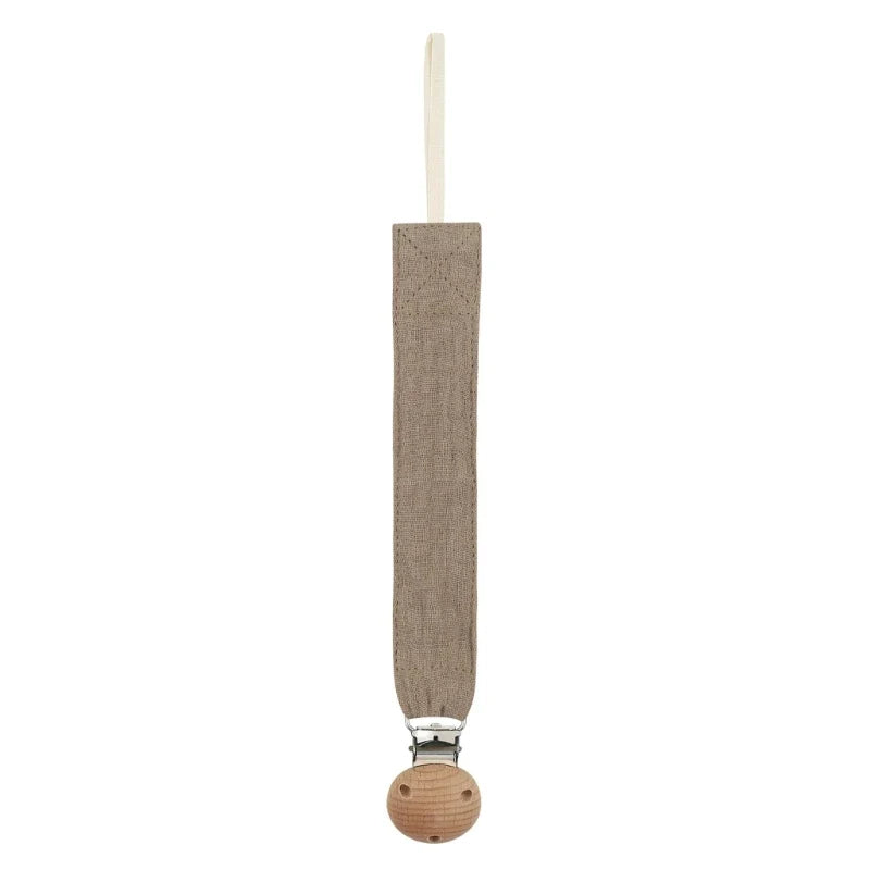 Cotton Baby Pacifier Clip Chain – Beech Wood & Metal