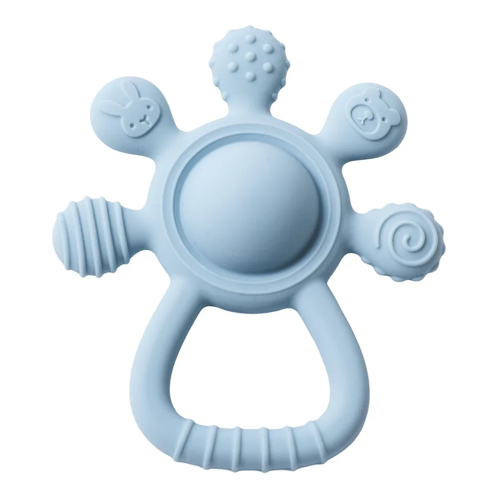BPA-Free Silicone Baby Teether Rattle – Hand Bell