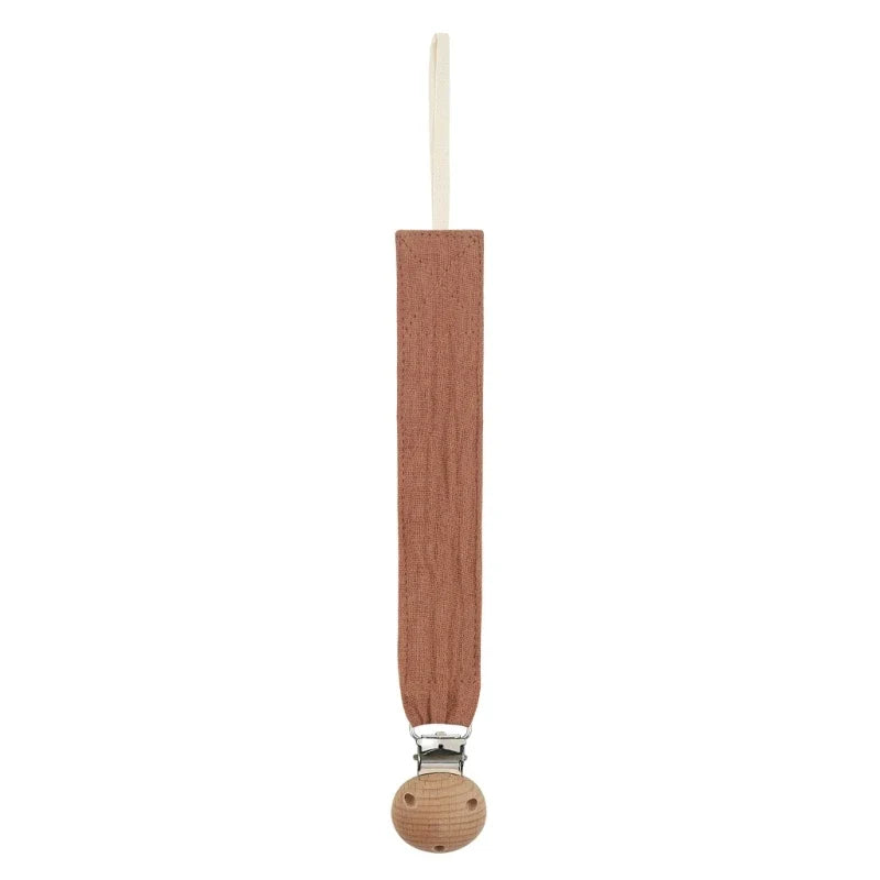 Cotton Baby Pacifier Clip Chain – Beech Wood & Metal