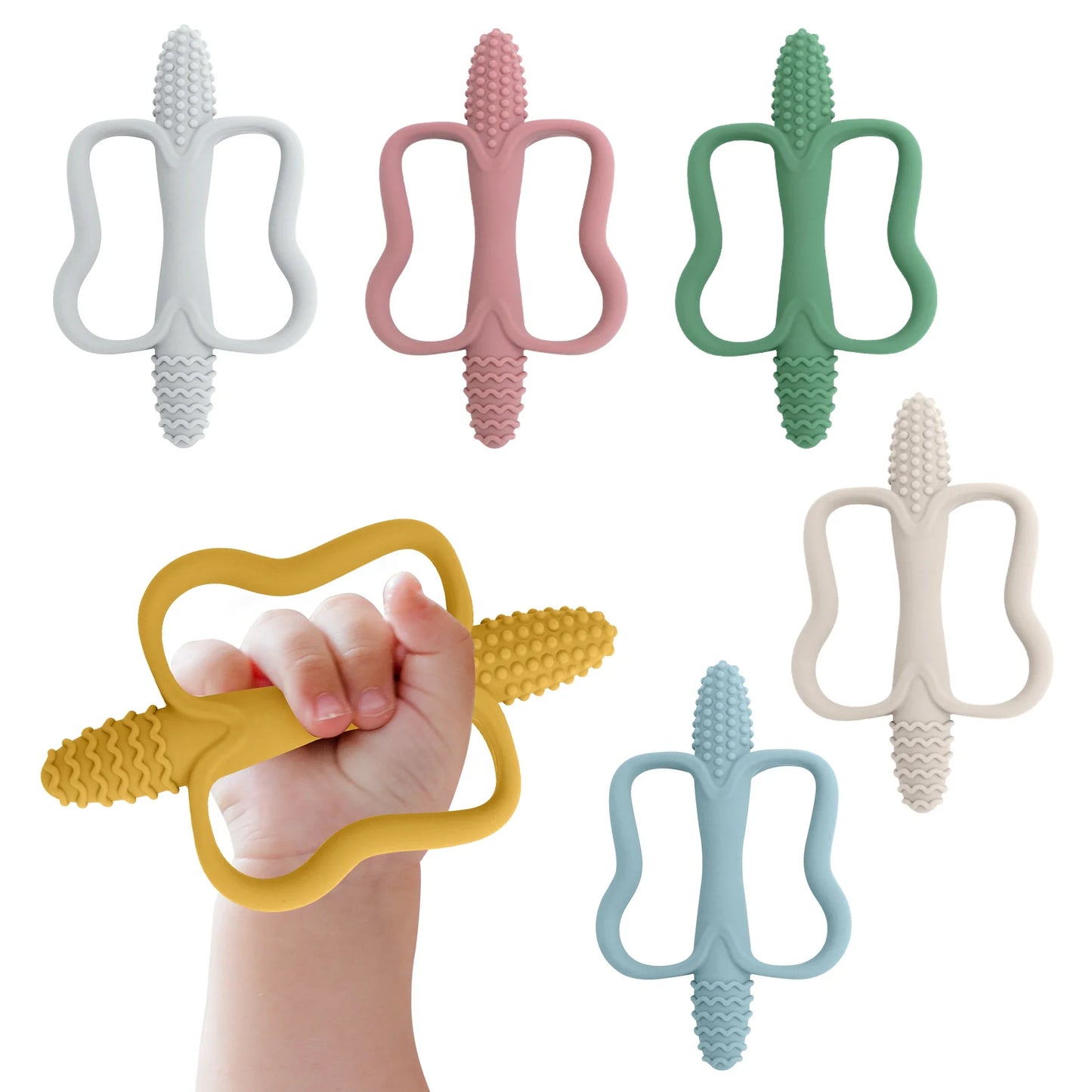 Baby Silicone Teething Toy with Easy-Grip Handle