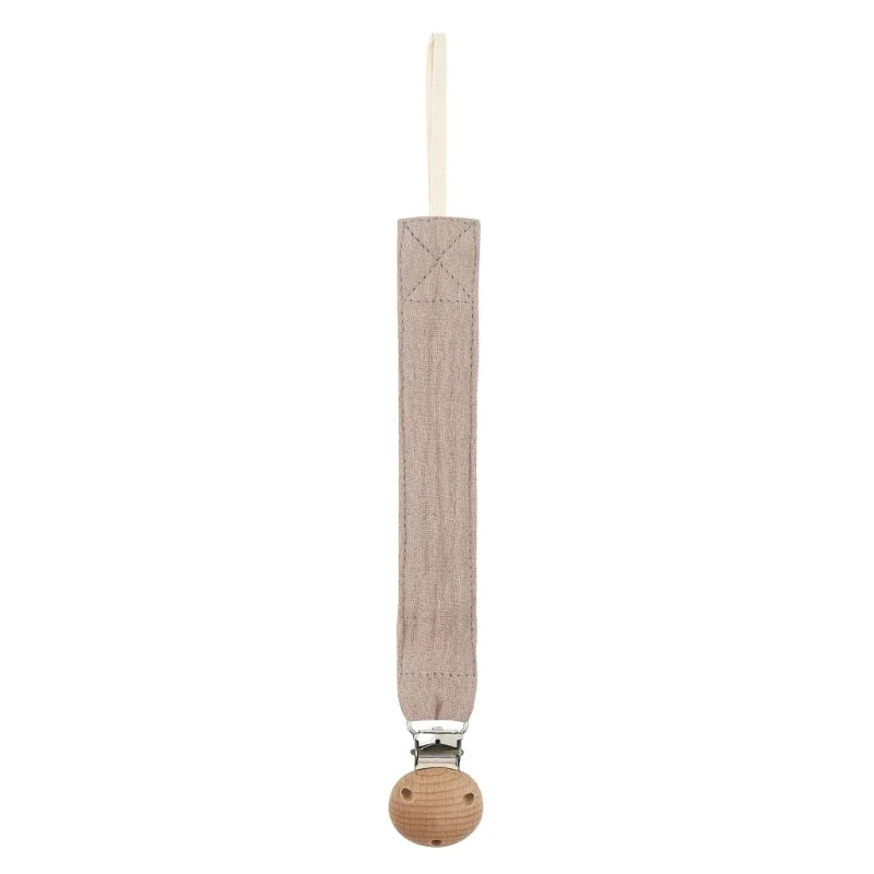 Cotton Baby Pacifier Clip Chain – Beech Wood & Metal