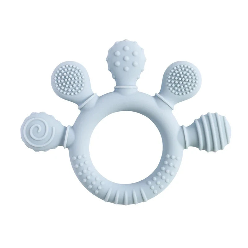 BPA-Free Silicone Baby Teether Rattle – Hand Bell