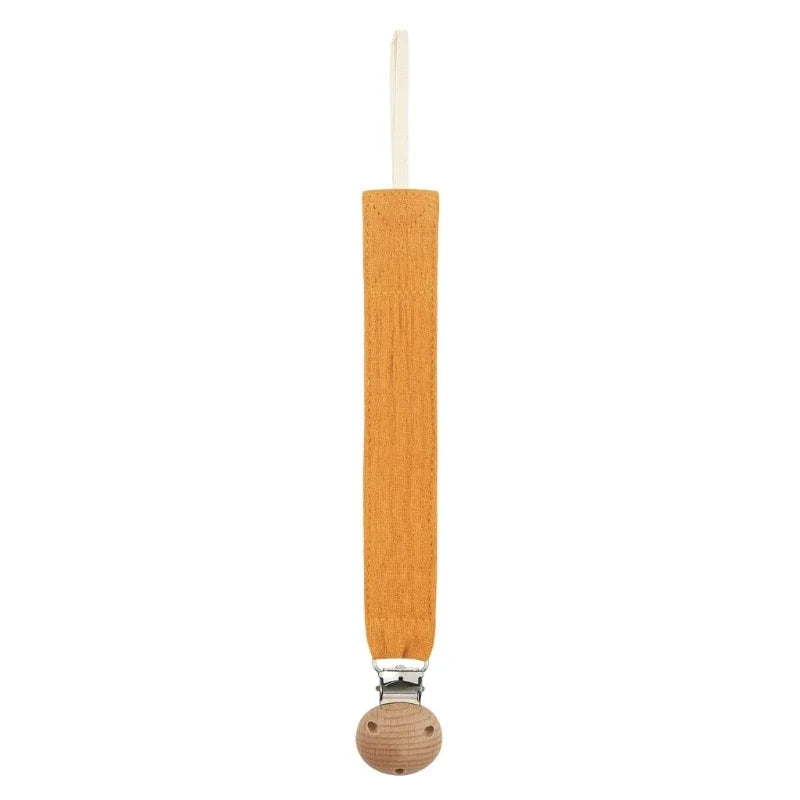 Cotton Baby Pacifier Clip Chain – Beech Wood & Metal