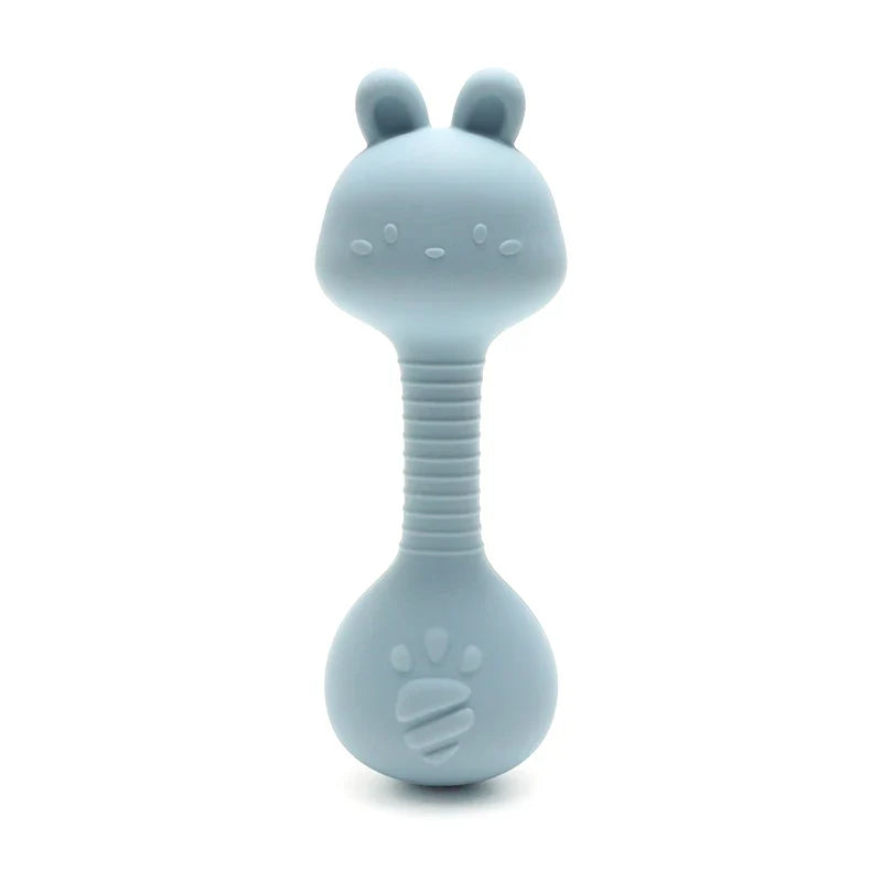 Baby Bunny Silicone Rattle Teether – Dumbbell Shape
