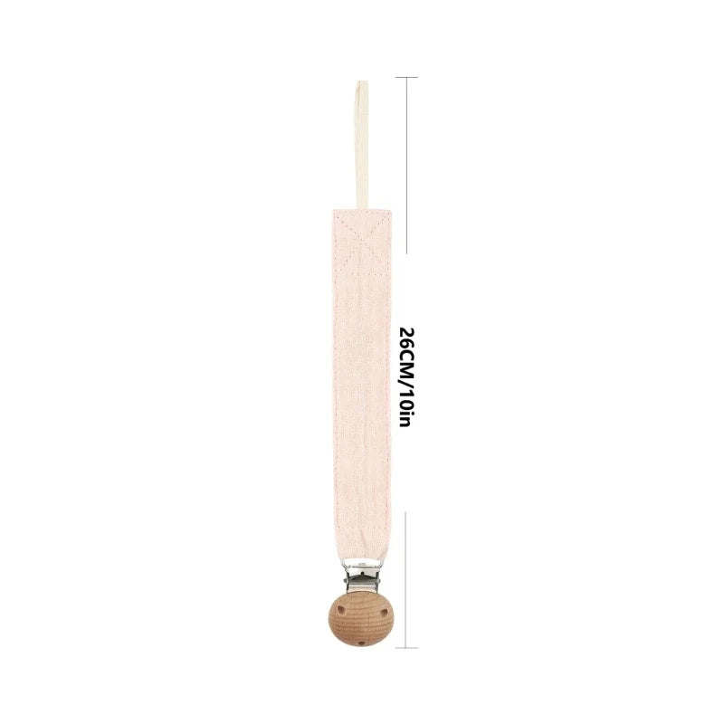 Cotton Baby Pacifier Clip Chain – Beech Wood & Metal