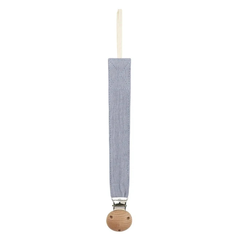 Cotton Baby Pacifier Clip Chain – Beech Wood & Metal