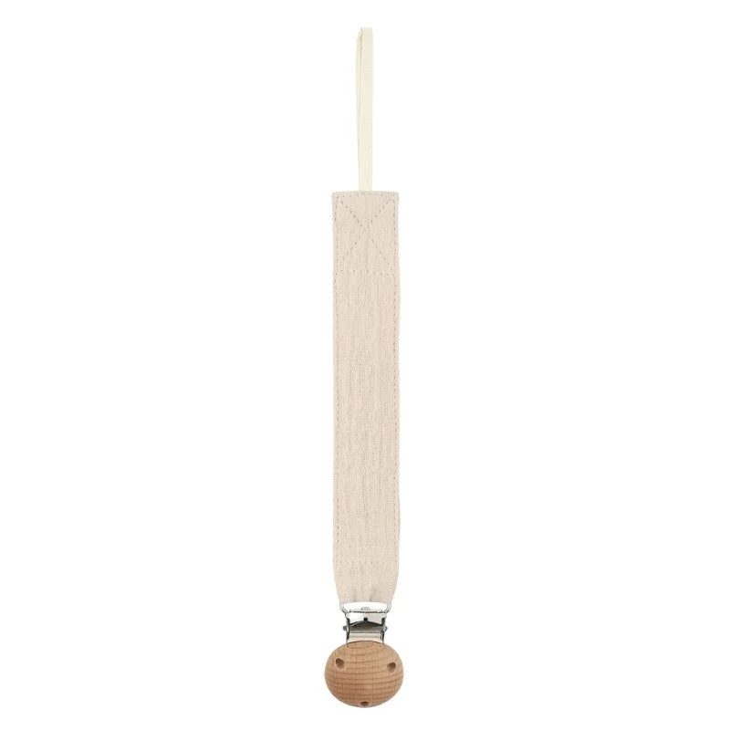 Cotton Baby Pacifier Clip Chain – Beech Wood & Metal