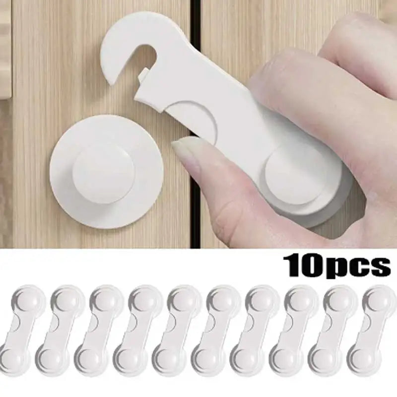 Baby Safety Cabinet Locks – 10 Pack (White)