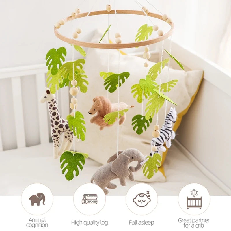 Baby Crib Mobile – Felt Forest Animal Hanging Rattle