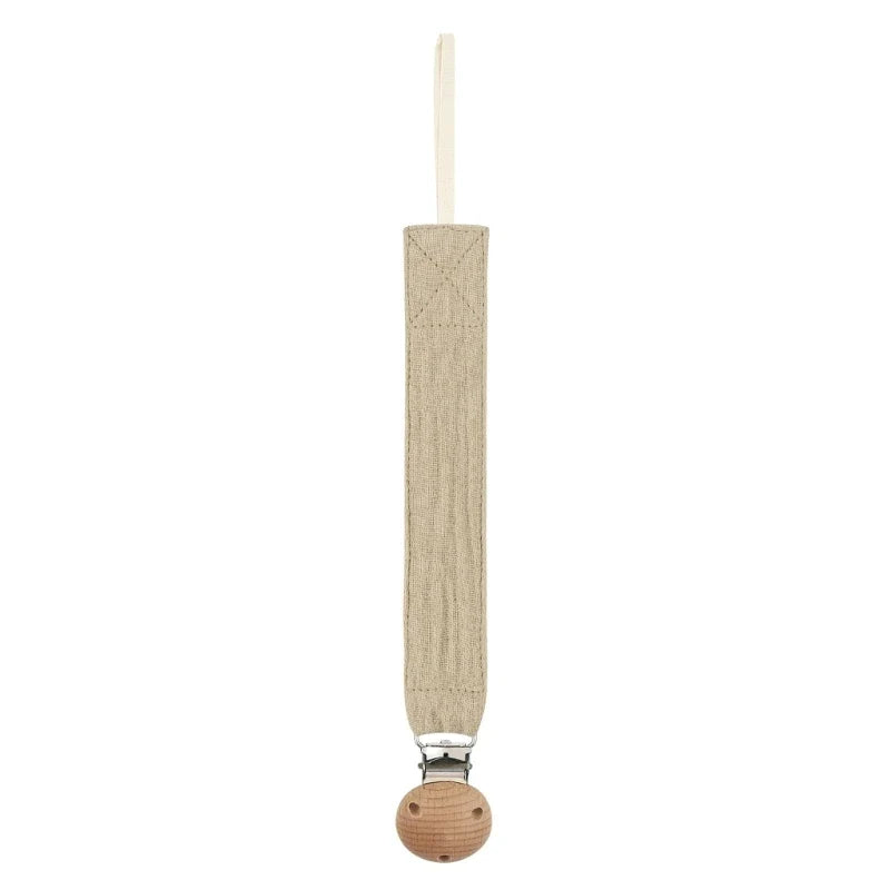 Cotton Baby Pacifier Clip Chain – Beech Wood & Metal