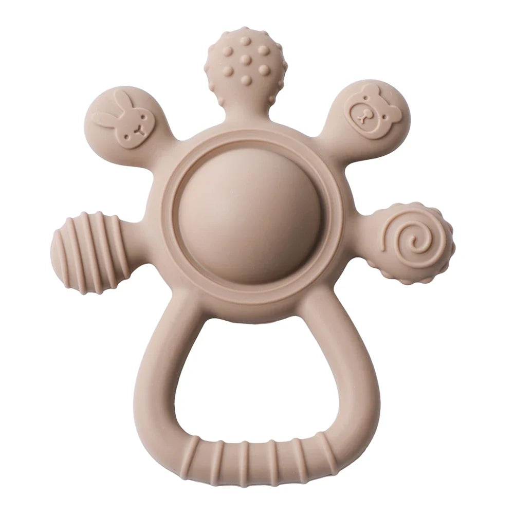 BPA-Free Silicone Baby Teether Rattle – Hand Bell