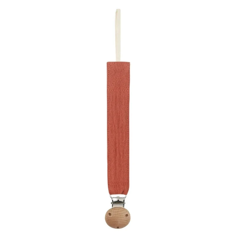Cotton Baby Pacifier Clip Chain – Beech Wood & Metal