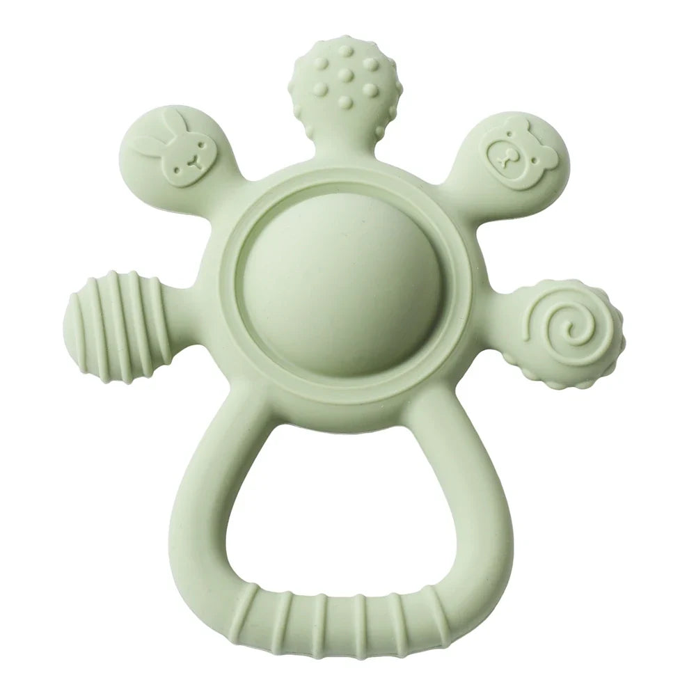 BPA-Free Silicone Baby Teether Rattle – Hand Bell