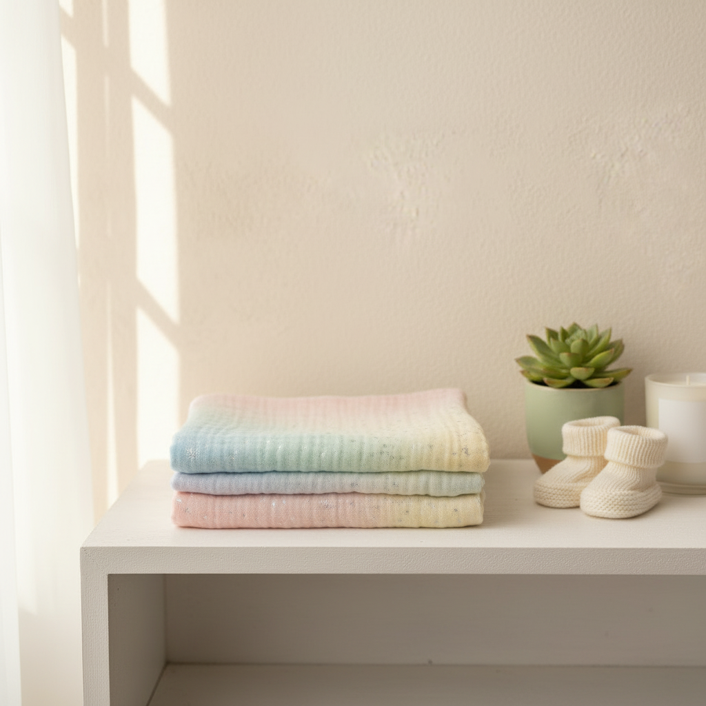 Soft Muslin Baby Swaddle Blanket — Breathable Star Print Wrap for Newborns